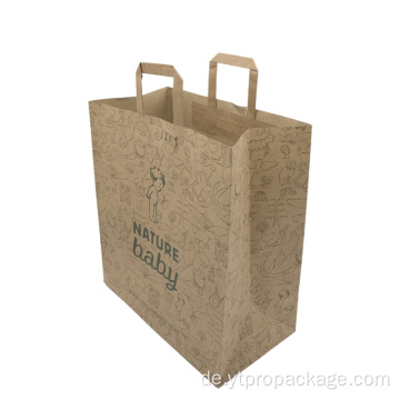 Kundenspezifischer Griff Brown Kraft Paper Bags Printing Logo